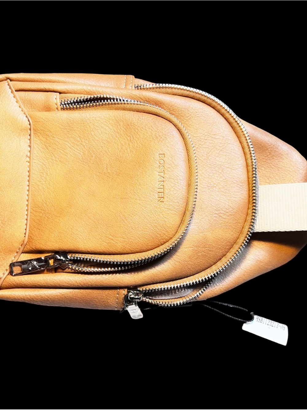 NWT Unisex BOSTANTEN Vegan Leather Small Sling Bag / Crossbody Chest Pack – Tan